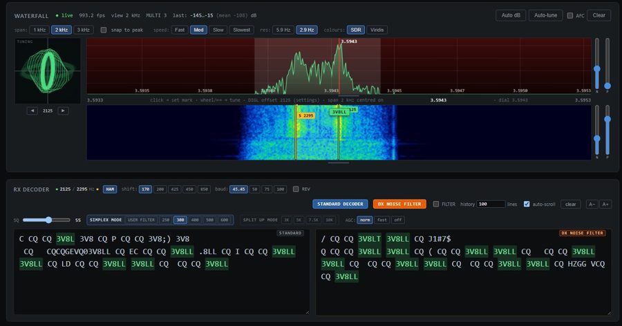 STANDARD DECODER and DX NOISE FILTER side by side